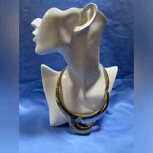 Rare Vintage Signed PIERRE CARDIN  Silver/Gold toned hinged Choker Necklace